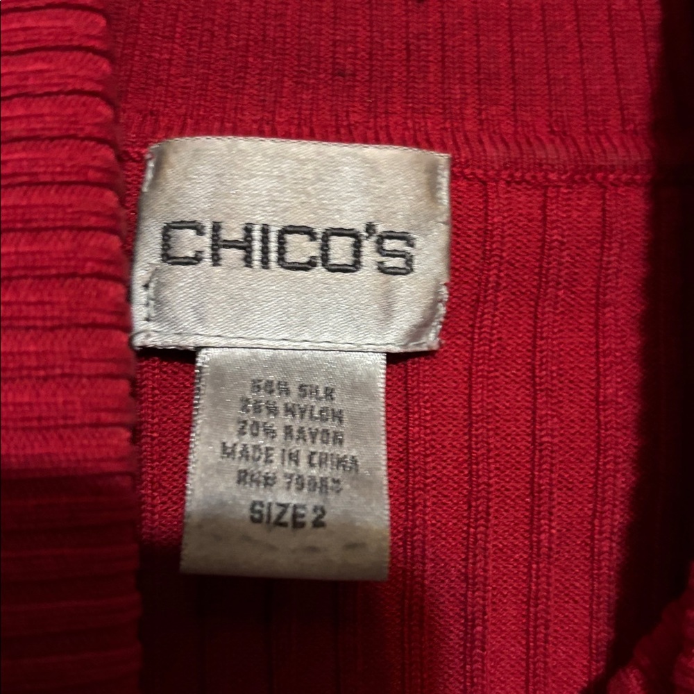 Chico's Scarlet Ribbed Knit sweater Top - Picture 3 of 3